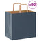 Papieren kraftzakken 50 st met hengsels 26x17x25 cm blauw