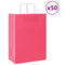 Papieren kraftzakken 50 st met hengsels 32x17x44 cm roze