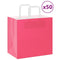 Papieren kraftzakken 50 st met hengsels 26x17x25 cm roze