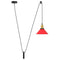 Hanglamp in hoogte verstelbaar E27 22 cm metaal glanzend rood