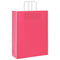 Papieren kraftzakken 250 st met hengsels 32x12x42 cm roze