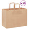 Papieren kraftzakken 50 st met hengsels 32x17x25 cm bruin