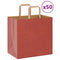 Papieren kraftzakken 50 st met hengsels 26x17x25 cm rood