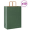 Papieren kraftzakken 50 st met hengsels 32x17x44 cm groen