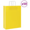 Papieren kraftzakken 50 st met hengsels 32x12x42 cm geel