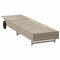 Ligbed met wielen en kussens poly rattan lichtgrijs