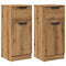 Dressoirs 2 st 30x30x70 cm bewerkt hout artisanaal eikenkleur