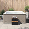 Hottub-opstap 50x50x50,5cm poly rattan&massief acaciahout zwart