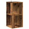 Hoekkast 33x33x67 cm bewerkt hout oud houtkleurig