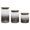 Set van 3 Potjes Home ESPRIT Grijs Natuurlijk Acacia Borosilicaatglas 900 ml 1,5 L 1,2 L 3 Onderd...