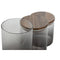 Set van 3 Potjes Home ESPRIT Grijs Natuurlijk Acacia Borosilicaatglas 900 ml 1,5 L 1,2 L 3 Onderd...