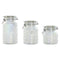 Set van 3 Potjes Home ESPRIT Transparant Metaal Kristal 1,2 L 3 Onderdelen