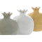 Decoratieve figuren Home ESPRIT Wit Groen Mosterd Modern 13,5 x 13,5 x 15 cm (3 Stuks)
