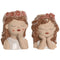 Grondlegger Home ESPRIT Wit Beige Roze Dolomite chica 12 x 14 x 18 cm (2 Stuks)
