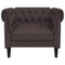 Fauteuil Chesterfield-stijl stof donkerbruin