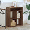 Boekenkast 66x31x80 cm bewerkt hout bruin eikenkleur