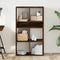 Boekenkast 66x31x112 cm bewerkt hout gerookt eikenkleurig