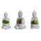 Decoratieve plant Home ESPRIT Polyethyleen Cement Boeddha Orientaals 10,5 x 8 x 16 cm (3 Stuks)