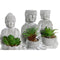 Decoratieve plant Home ESPRIT Polyethyleen Cement Boeddha Orientaals 10,5 x 8 x 16 cm (3 Stuks)