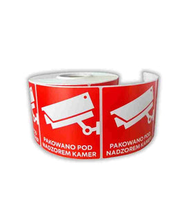 BSTech Zelfklevend etiket “Verpakt onder camerabewaking” 80x80 mm 1000 st.