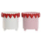Grondlegger Home ESPRIT Wit Rood Roze Dolomite 20 x 20 x 19 cm (2 Stuks)