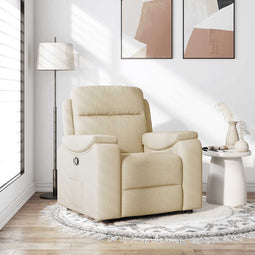 Fauteuil verstelbaar stof crmekleurig
