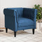 Fauteuil Chesterfield-stijl stof blauw