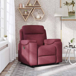 Fauteuil verstelbaar stof wijnrood