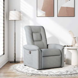 Fauteuil verstelbaar stof lichtgrijs