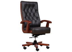 Leren fauteuil CONSUL zwart