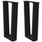 Eettafelpoten 2 st V-vormig 28x(42-43,3) cm staal zwart