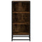 Dressoir 35,5x35x76 cm bewerkt hout en metaal gerookt eiken