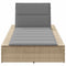 Ligbed met zwevend kussen poly rattan beige