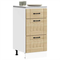 Keuken onderkast Lucca bewerkt hout sonoma eikenkleurig