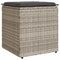 Tuinkrukken met kussens 2 st 40x40x43 cm poly rattan lichtgrijs