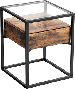 Bijzettafel Drift - Glas - 43x43x54 cm