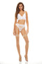 BOMBSHELL BOUDOIR PEEK A BOO WIRE 3 PC SET WHITE, L