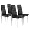 Eetkamerstoelen - set van 4 eettafel stoelen - zwart kunstleer