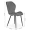 Velvet eetkamerstoel - set van 4 eettafel stoelen - grijs