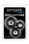 RENEGADE 3PC FIREMAN RINGS BLACK