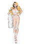 BOMBSHELL BOUDOIR STRAP OVERLAY 2 PC BRA SET WHITE, L