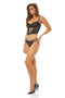 BOMBSHELL BOUDOIR STRAP OVERLAY 2 PC BRA SET BLACK, L