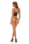 BOMBSHELL BOUDOIR STRAP OVERLAY 2 PC BRA SET BLACK, L