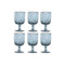 Set van bekers Home ESPRIT Blauw Kristal 300 ml 8 x 8 x 14 cm (6 Stuks)