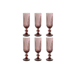 Set van bekers Home ESPRIT Roze Kristal 6 x 6 x 18,4 cm (6 Stuks)