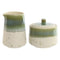 Melk- en Suikerpot Home ESPRIT Wit Groen Porselein 250 ml 9 X 9 X 8,4 cm 2 Onderdelen