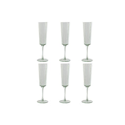 Set van bekers Home ESPRIT Groen Kristal 6 x 6 x 23,7 cm (6 Stuks)
