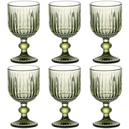 Set van bekers Home ESPRIT Groen Kristal 8 x 8 x 14,5 cm (6 Stuks)