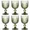 Set van bekers Home ESPRIT Groen Kristal 8 x 8 x 14,5 cm (6 Stuks)
