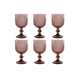 Set van bekers Home ESPRIT Roze Kristal 8 x 8 x 14,5 cm (6 Stuks)